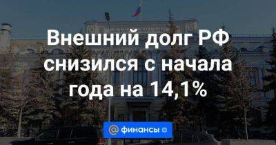 Внешний долг РФ снизился с начала года на 14,1%