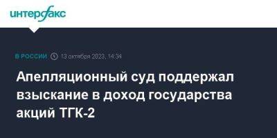 Апелляционный суд поддержал взыскание в доход государства акций ТГК-2