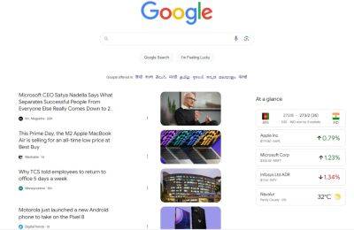Google экспериментирует с Discover — лента новостей временно «переехала» на домашнюю страницу Поиска в настольной версии
