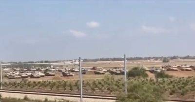 Ждут команды: ЦАХАЛ собрал ударную колонну военной техники возле сектора Газа (видео)