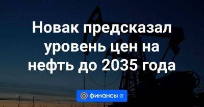 Новак предсказал уровень цен на нефть до 2035 года