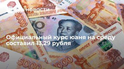 Официальный курс юаня на среду составил 13,29 рубля, доллар вырос до 97,4 рубля