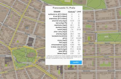 Узнать качество водопроводной воды в районах Праги поможет онлайн-карта