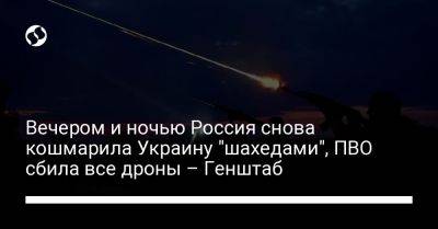 Вечером и ночью Россия снова кошмарила Украину "шахедами", ПВО сбила все дроны – Генштаб
