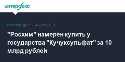 "Росхим" намерен купить у государства "Кучуксульфат" за 10 млрд рублей