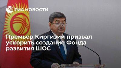 Премьер Киргизии призвал ускорить создание Банка развития и Фонда развития ШОС