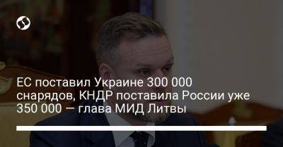 ЕС поставил Украине 300 000 снарядов, КНДР поставила России уже 350 000 — глава МИД Литвы
