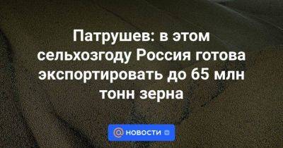 Патрушев: в этом сельхозгоду Россия готова экспортировать до 65 млн тонн зерна