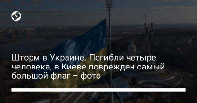 Шторм в Украине. Погибли четыре человека, в Киеве поврежден самый большой флаг – фото