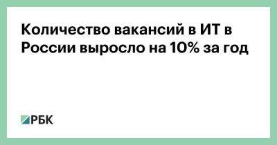 Количество вакансий в ИТ в России выросло на 10% за год