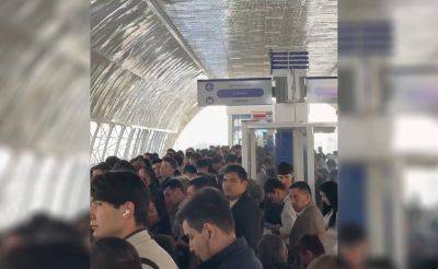 У одного из поездов в Ташкентском метро обнаружили неисправность тормозной системы. Это привело к большой толкучке