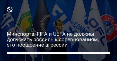 Минспорта: FIFA и UEFA не должны допускать россиян к соревнованиям, это поощрение агрессии