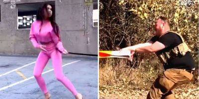 Бойцы ВСУ забавно спародировали трендовый ролик с девушкой и розовым Lamborghini — видео