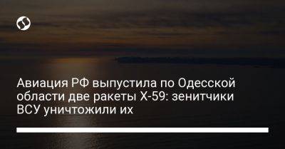 Авиация РФ выпустила по Одесской области две ракеты Х-59: зенитчики ВСУ уничтожили их
