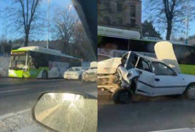 Стою где хочу. В Ташкенте произошло очередное ДТП с участием автобуса. Видео
