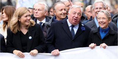 С премьером, но без Макрона. В Париже 100 тысяч человек приняли участие в акции против антисемитизма — фото