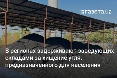 В регионах Узбекистана задерживают заведующих складами за хищение угля, предназначенного для населения