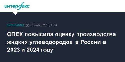 ОПЕК повысила оценку производства жидких углеводородов в России в 2023 и 2024 году