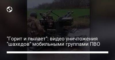 "Горит и пылает": видео уничтожения "шахедов" мобильными группами ПВО
