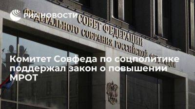 Комитет Совфеда по соцполитике поддержал закон о повышении МРОТ до 19 242 рублей