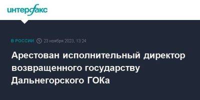 Арестован исполнительный директор возвращенного государству Дальнегорского ГОКа - smartmoney.one - Москва - Россия - Приморье край - Владивосток