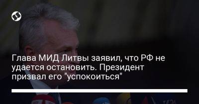 Глава МИД Литвы заявил, что РФ не удается остановить. Президент призвал его "успокоиться"