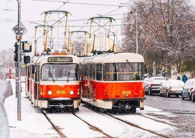 В Праге прошел первый сильный снегопад