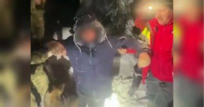 Спасением остался недоволен: пограничники разыскали украинца, два дня бродившего по заснеженным Карпатам в джинсах и кроссовках (видео)