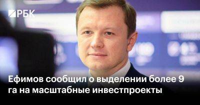 Ефимов сообщил о выделении более 9 га на масштабные инвестпроекты