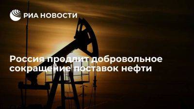 Новак: Россия продлит добровольное сокращение поставок нефти