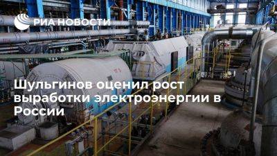 Шульгинов: рост выработки электроэнергии в России составил около одного процента