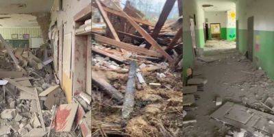 Россияне сбросили ночью авиабомбу на школу в Херсонской области, здание разрушено — видео