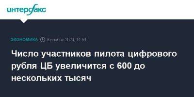 Число участников пилота цифрового рубля ЦБ увеличится с 600 до нескольких тысяч