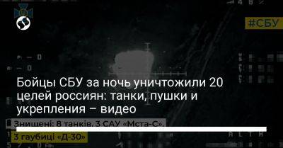 Бойцы СБУ за ночь уничтожили 20 целей россиян: танки, пушки и укрепления – видео