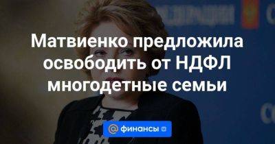 Матвиенко предложила освободить от НДФЛ многодетные семьи