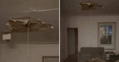 Вибрировал и трескался: из-за шалостей соседей у мужчины дома упал потолок (видео)