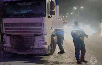 Белорусская фура сломалась в Татарстане в 25-градусный мороз