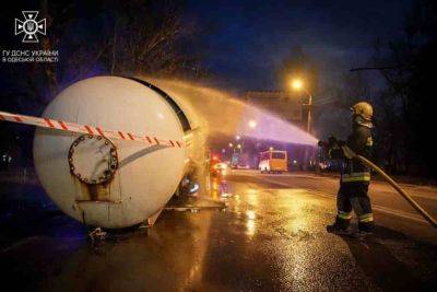 На Котовского в Одессе тушили газовоз | Новости Одессы