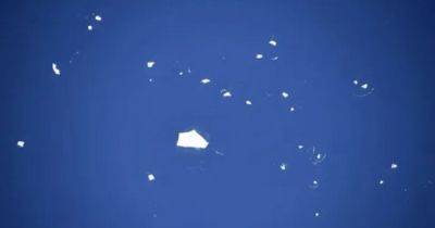 Лед тронулся. Астронавт МКС запечатлел из космоса плывущие в океане гигантские айсберги (фото)
