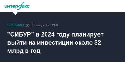 "СИБУР" в 2024 году планирует выйти на инвестиции около $2 млрд в год