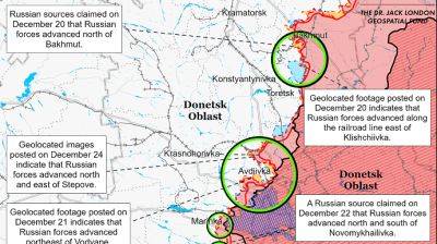 ISW зафиксировал продвижение российских войск возле Авдеевки и Кременной