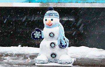В Рогачеве появились десятки снеговиков