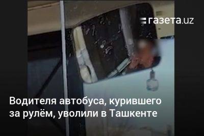Водителя автобуса, курившего за рулём, уволили в Ташкенте
