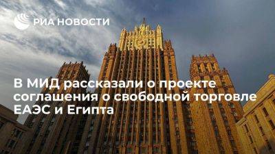 МИД рассказал о работе над проектом договора о свободной торговле ЕАЭС и Египта