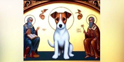 В РФ заявили о канонизации в Украине пса Патрона, показав его «икону в храме ПЦУ» — фото