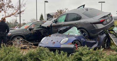 ДТП $250 000: механик с СТО разбил четыре дорогих авто в нелепой аварии (фото)