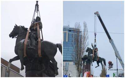 Памятник Щорсу в Киеве демонтирован - фото