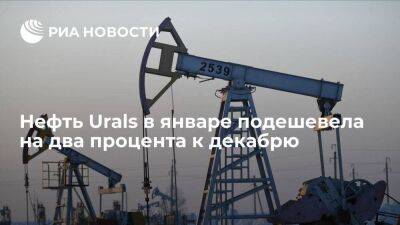 Нефть Urals в январе подешевела на два процента к декабрю, до 49,48 доллара за баррель