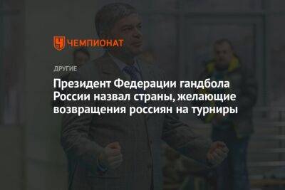 Президент Федерации гандбола России назвал страны, желающие возвращения россиян на турниры