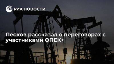 Песков: Россия обсуждала с участниками ОПЕК+ планы по решению о сокращении добычи нефти